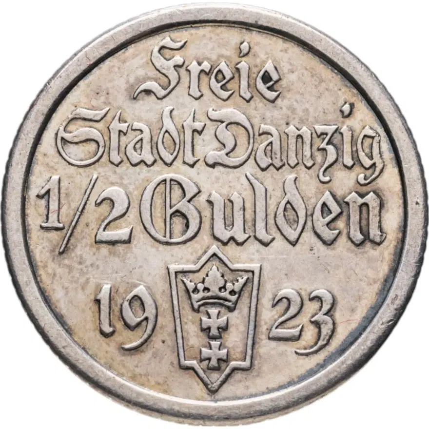 Данциг 1/2 гульдена (gulden) 1923