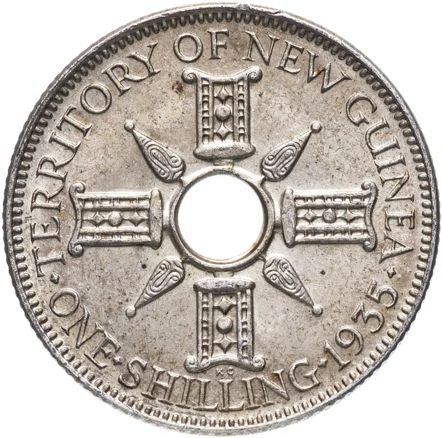 Новая Гвинея 1 шиллинг (shilling) 1935 Георг V, реверс