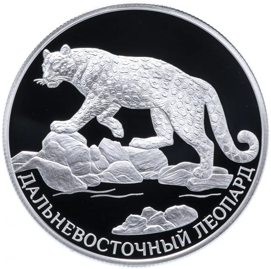 2 рубля 2019 СПМД Proof Дальневосточный леопард, аверс
