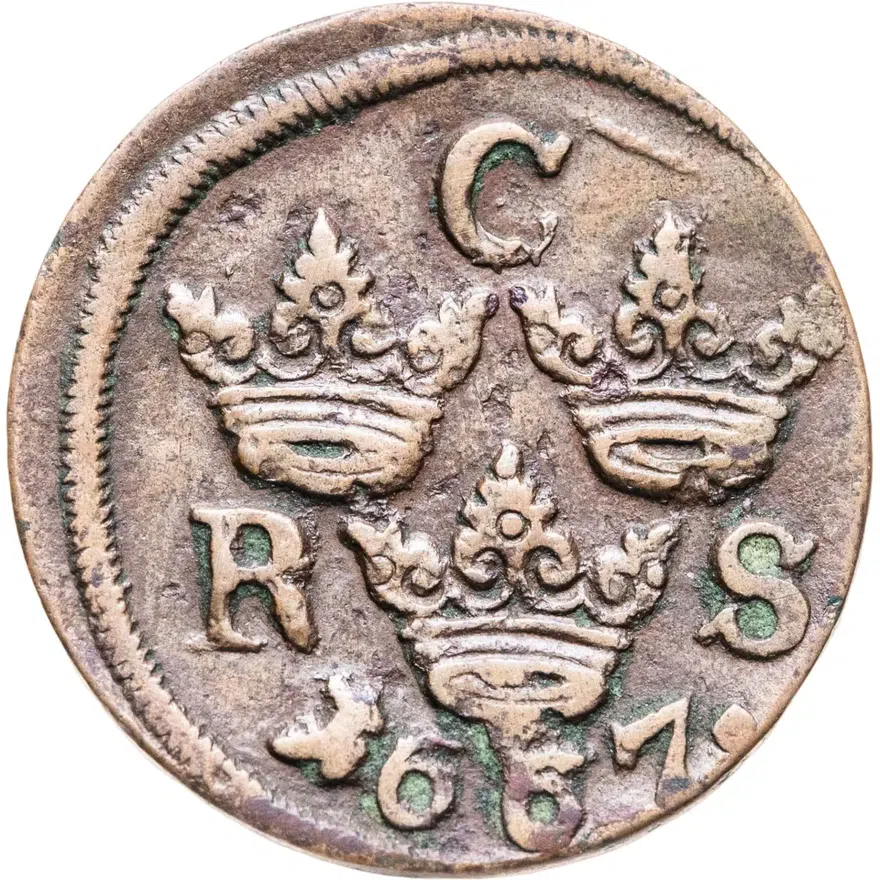 Швеция 1/6 эре (ore) 1666
