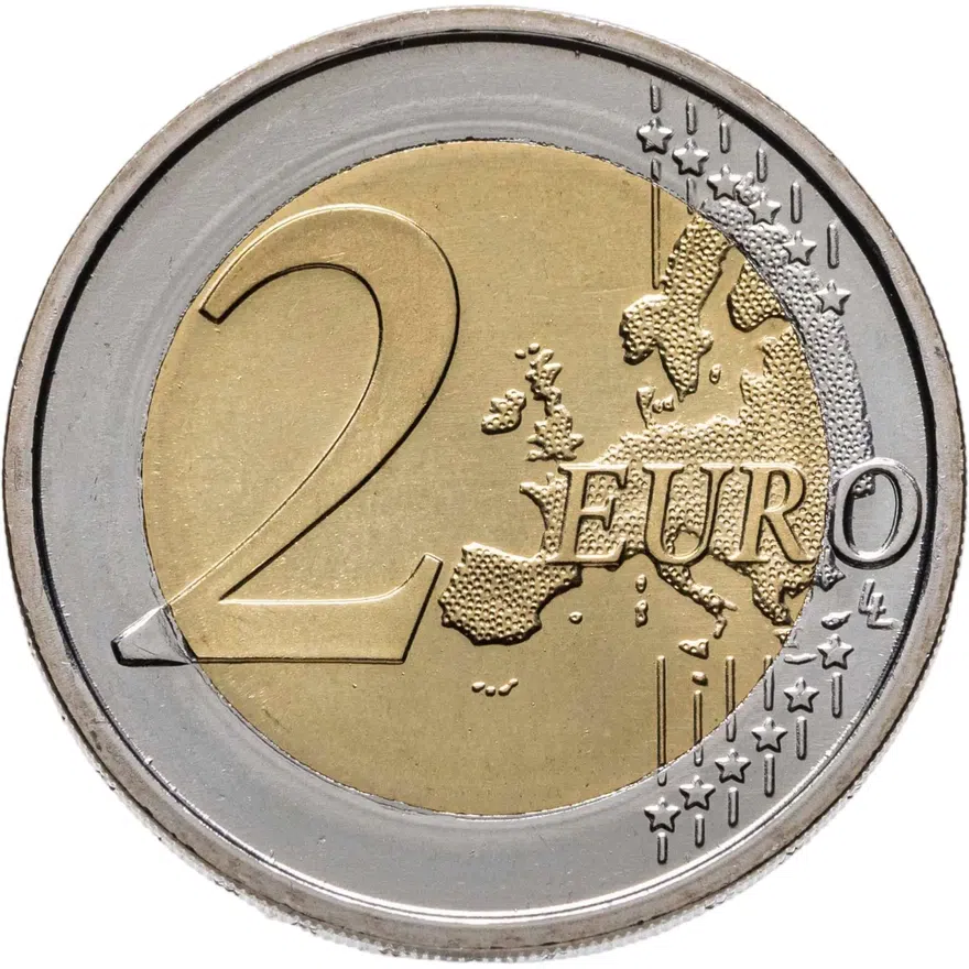 Германия 2 евро (euro) 2023 А 1275 лет со дня рождения Карла Великого, знак монетного двора "A" - Берлин, реверс