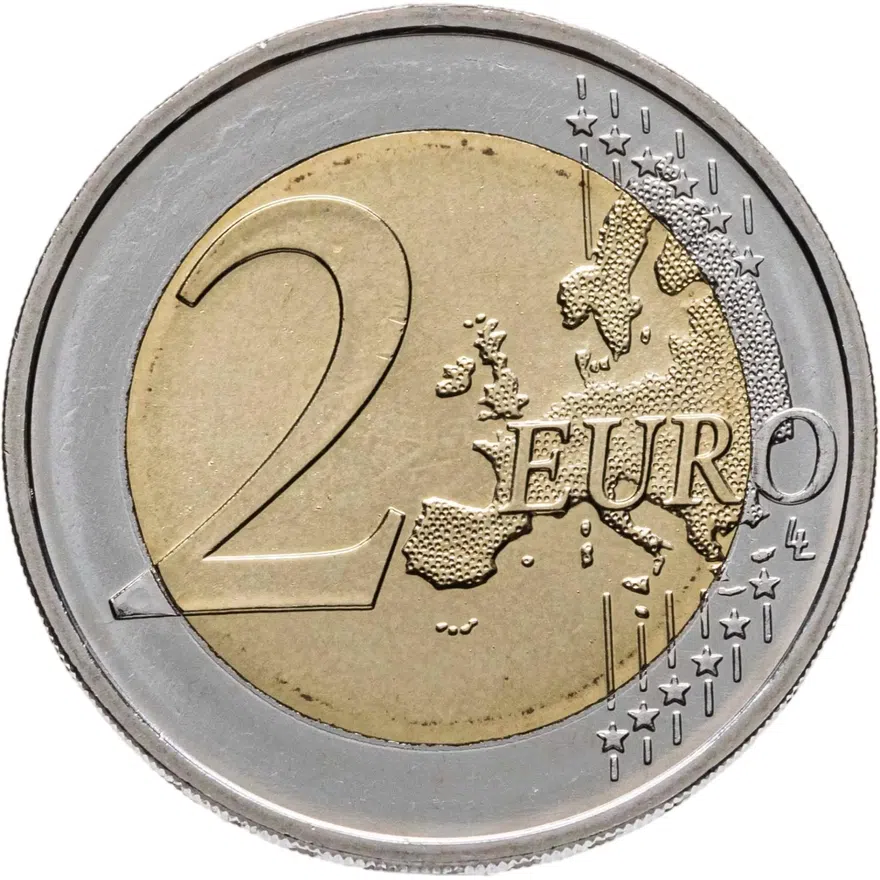 Германия 2 евро (euro) 2023 D 1275 лет со дня рождения Карла Великого, знак монетного двора "D" - Мюнхен, реверс