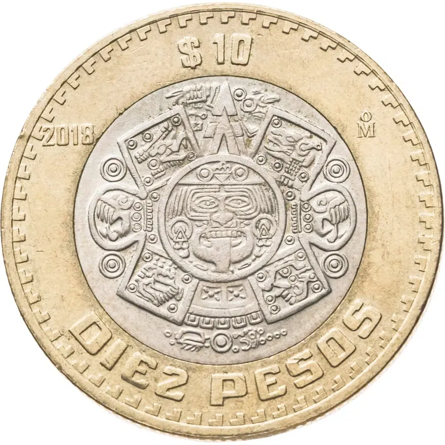 Мексика 10 песо (pesos) 2018, реверс