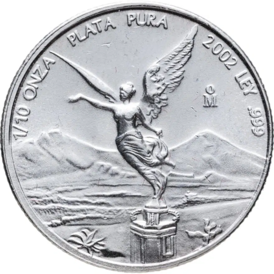Мексика либертад 1/10 унции (1/10 onza, libertad) 2002 "Свобода", аверс
