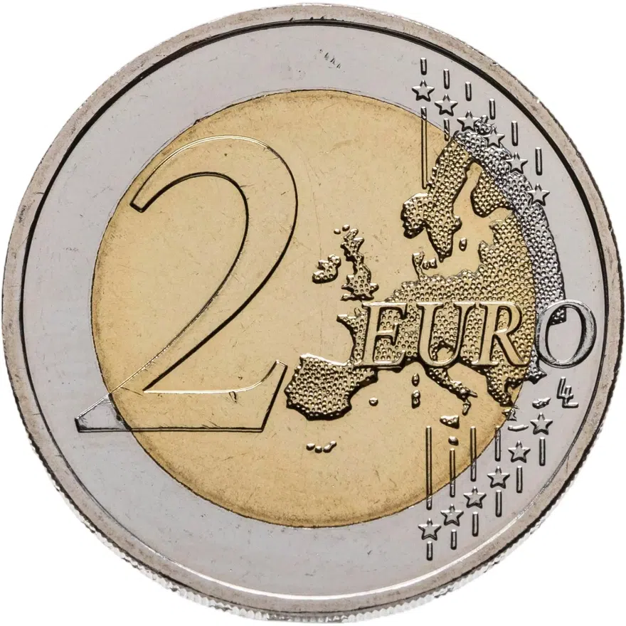 Германия 2 евро (euro) 2022 35 лет программы Erasmus, знак монетного двора "D" - Мюнхен, реверс