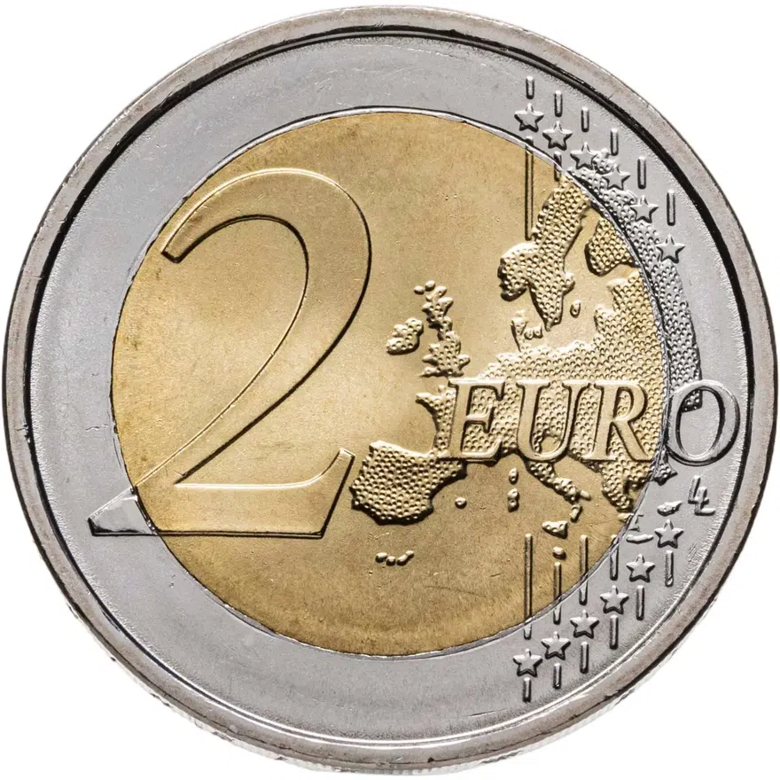 Германия 2 евро (euro) 2022 35 лет программы Erasmus, знак монетного двора "J" - Гамбург, аверс