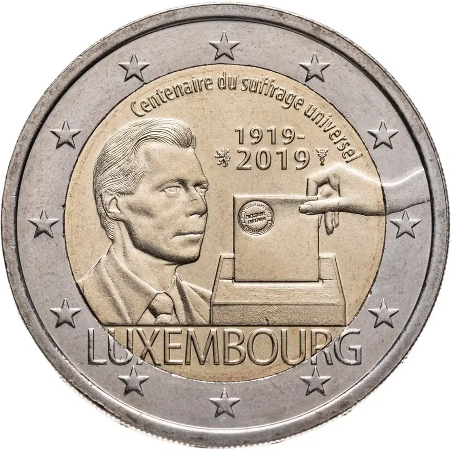 Люксембург 2 евро (euro) 2019 100 лет всеобщему избирательному праву