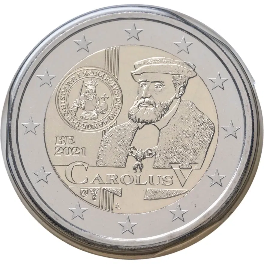 Бельгия 2 евро (euro) 2021 Монеты Карла V, реверс