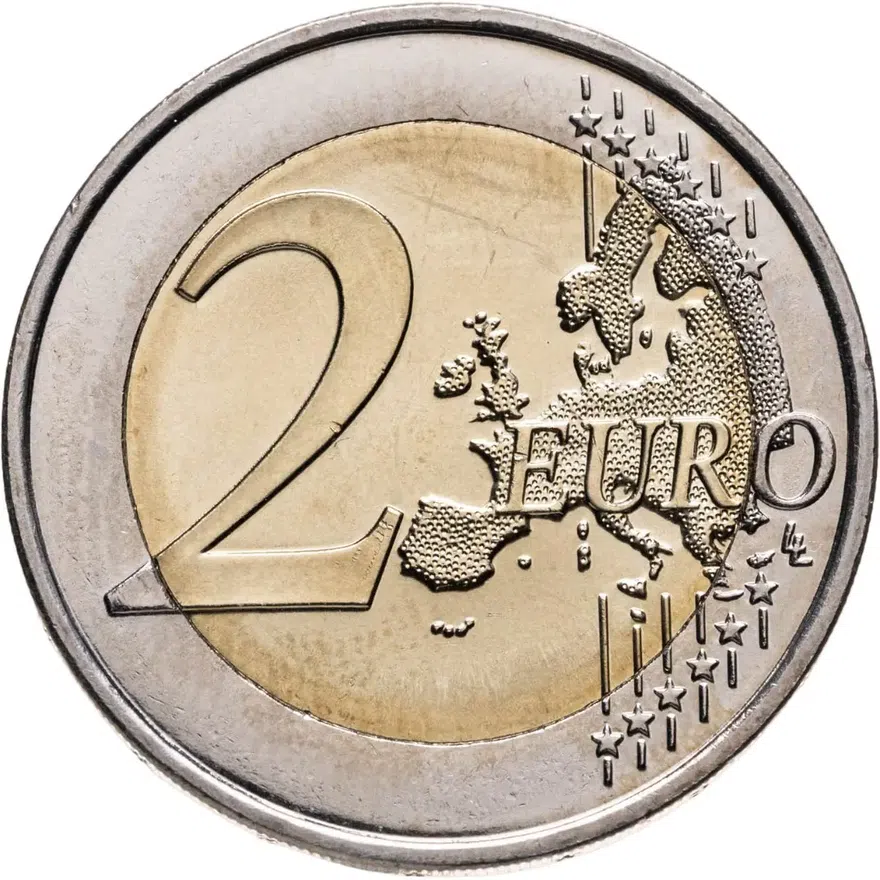 Франция 2 евро (euro) 2021 75 лет ЮНИСЕФ, реверс