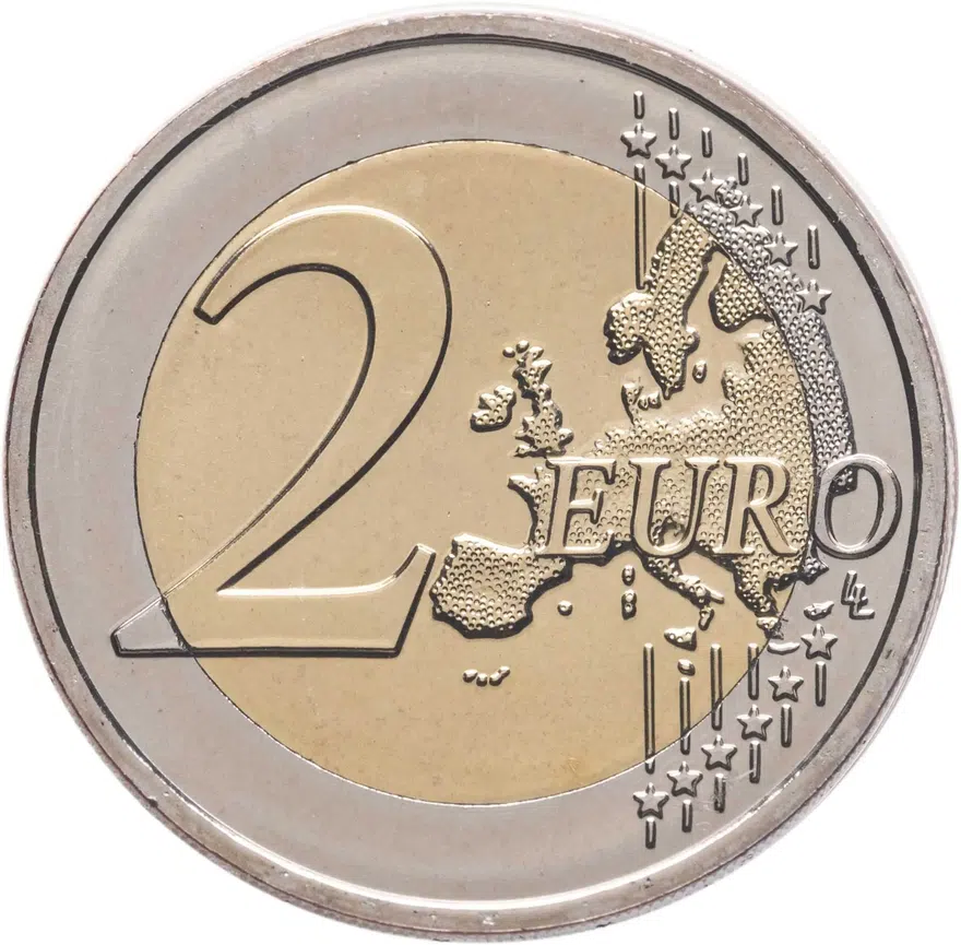 Франция 2 евро 2021 "XXXIII летние Олимпийские игры, Париж 2024" в блистере, реверс