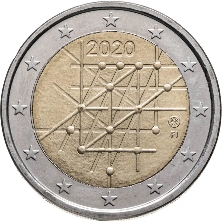 Финляндия 2 евро (euro) 2020 "100 лет Университету Турку"
