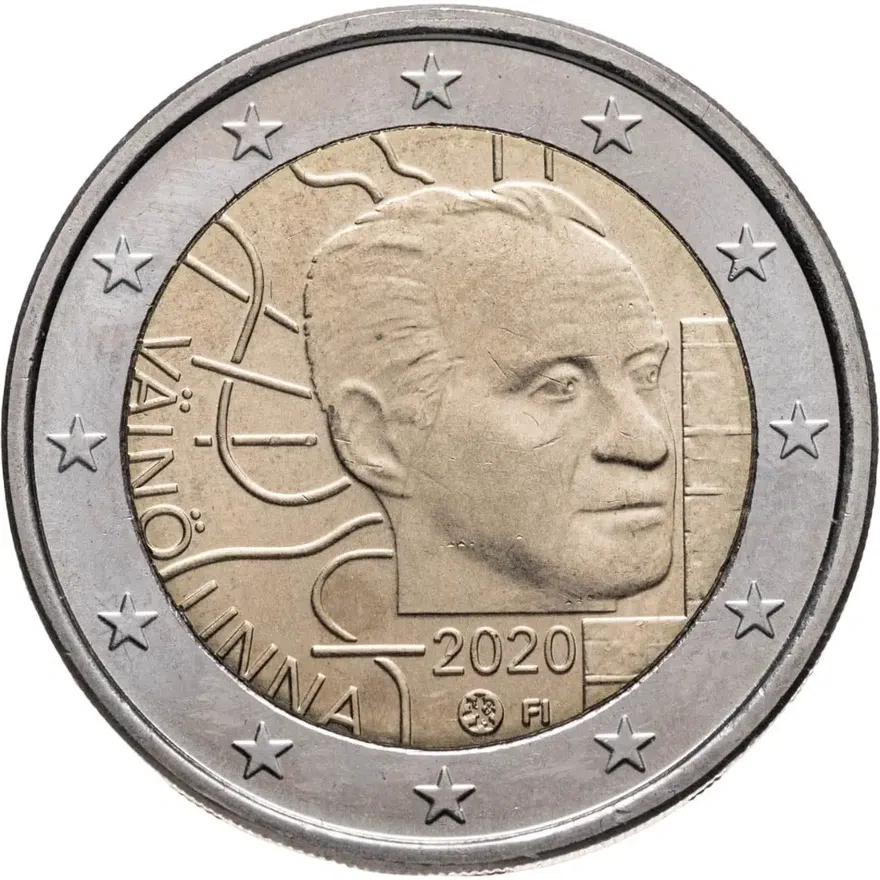 Финляндия 2 евро (euro) 2020 "100 лет со дня рождения Вяйнё Линна"