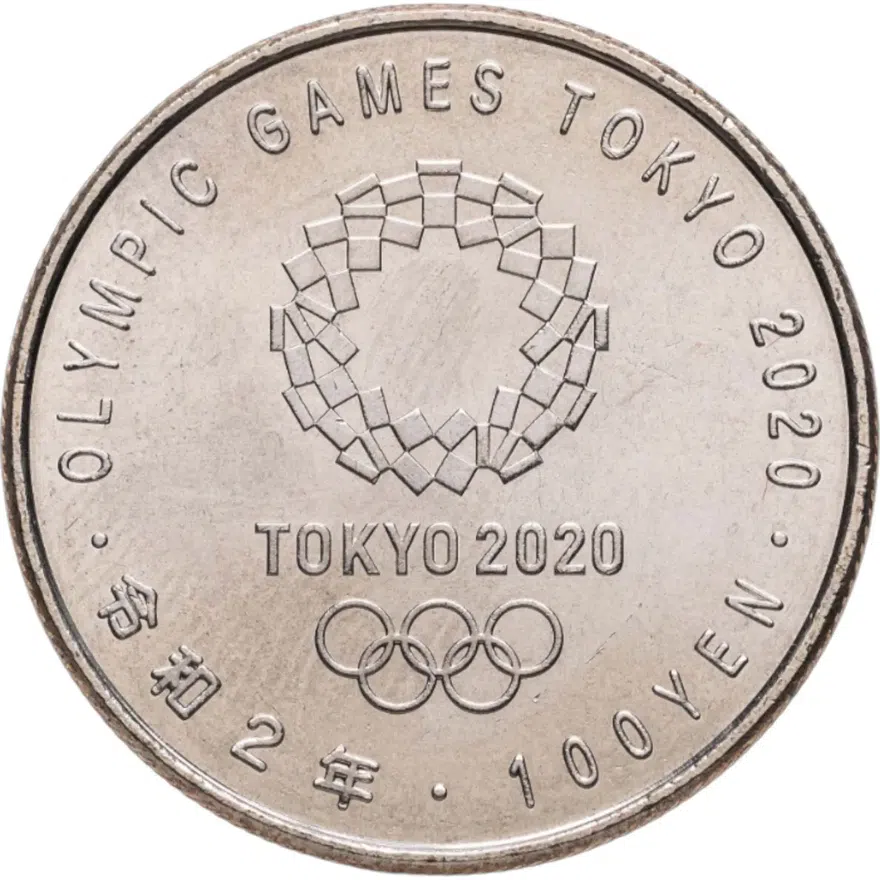 Япония 100 йен 2020 XXXII летние Олимпийские игры, Токио 2020 - футбол, реверс