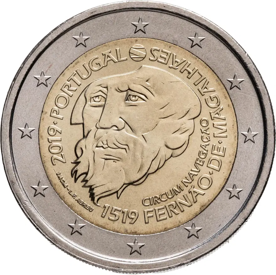 Португалия 2 евро (euro) 2019 500 лет кругосветному плаванию Магеллана