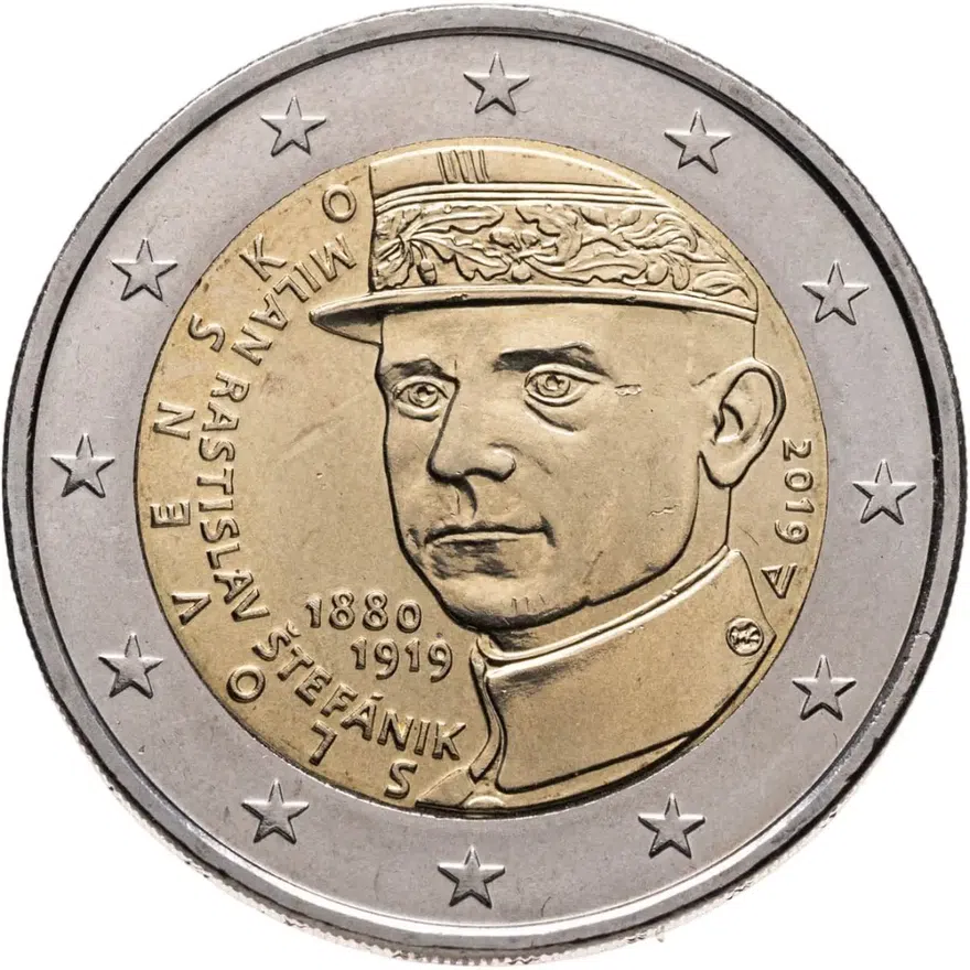 Словакия 2 евро (euro) 2019 100 лет с дня смерти  Милана Растислава Штефаника