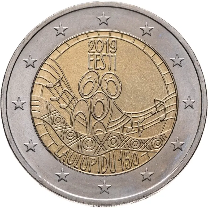 Эстония 2 евро (euro) 2019 150 лет первому Эстонскому празднику песни