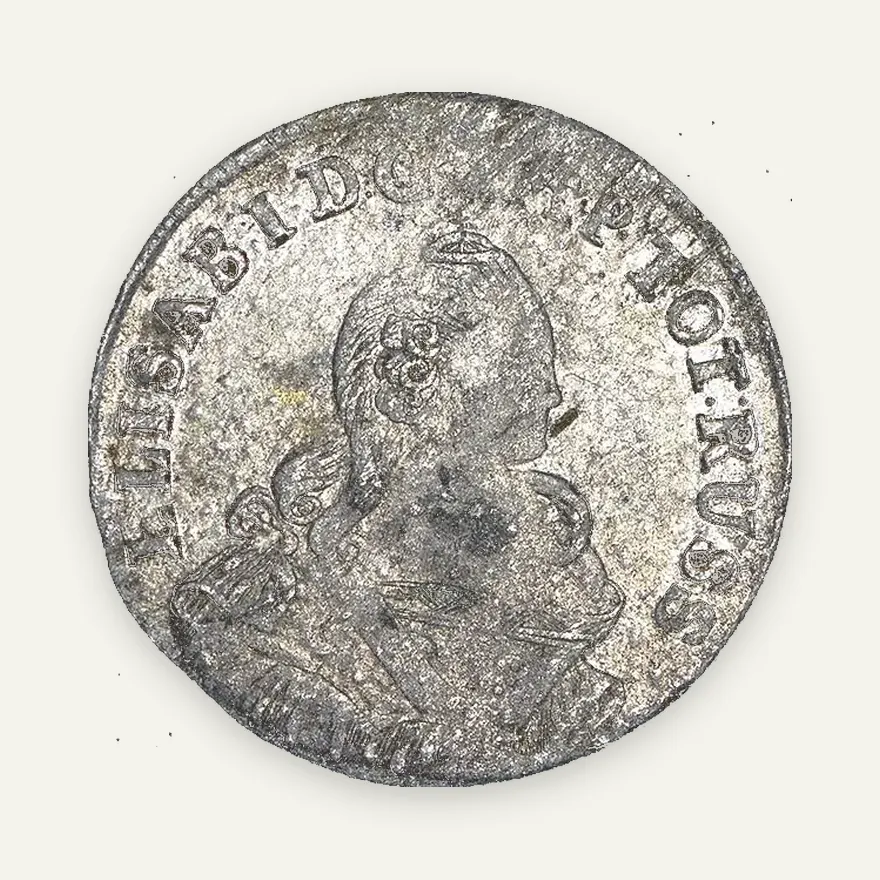 6 грошей 1759, "ELISABETHA I IMP."