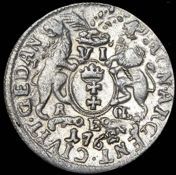 6 грошей 1762, реверс
