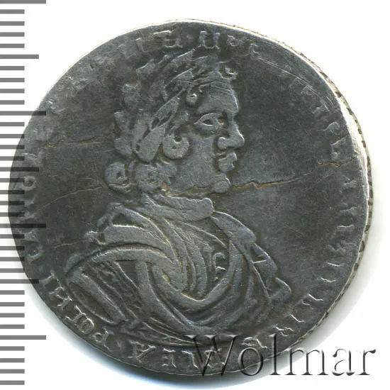 Полтина 1718, грубый портрет