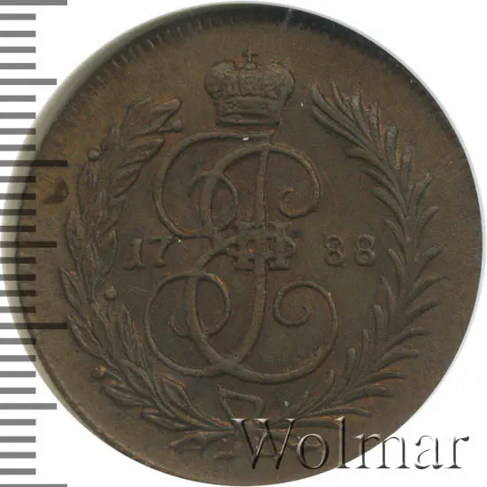 1 копейка 1788 ММ, реверс