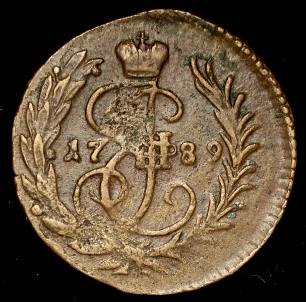 Полушка 1789 КМ, реверс