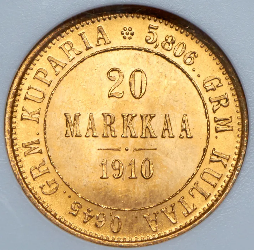 20 марок 1910 L, реверс