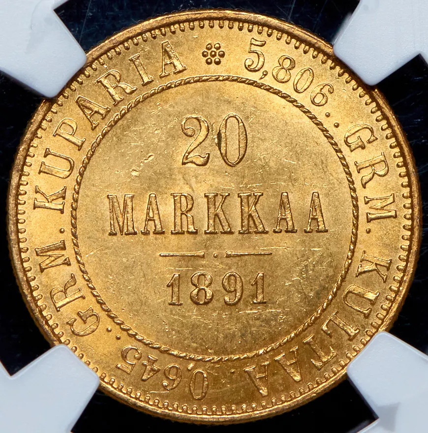 20 марок 1891 L, реверс