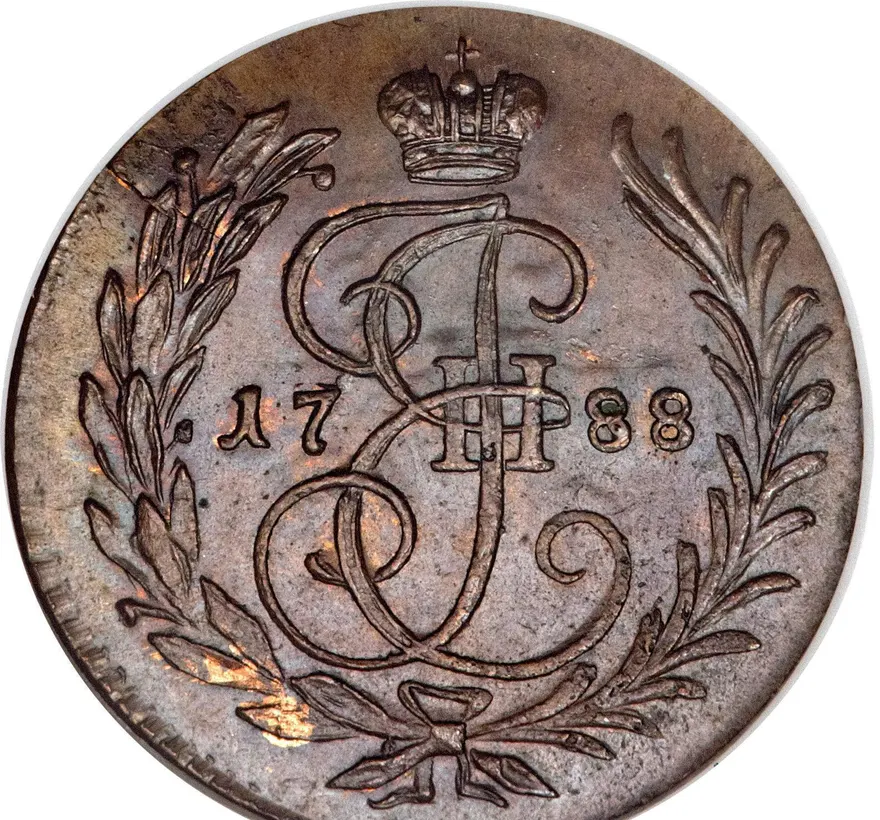 Полушка 1788, новодел, реверс