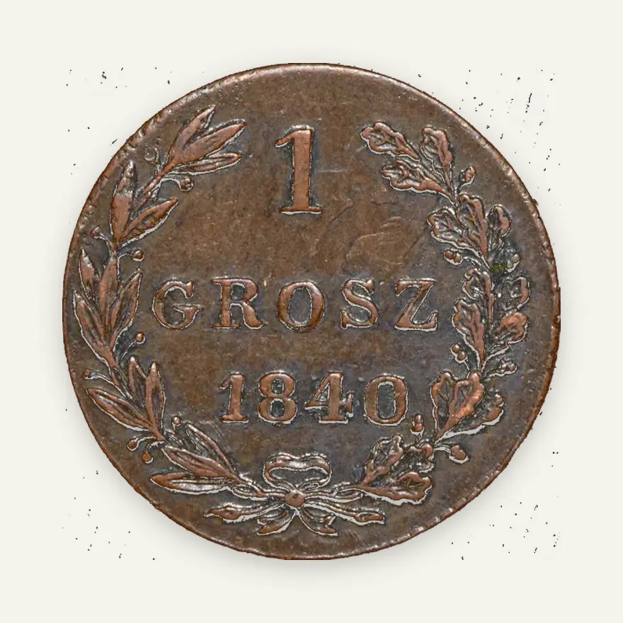1 грош 1840 MW, реверс