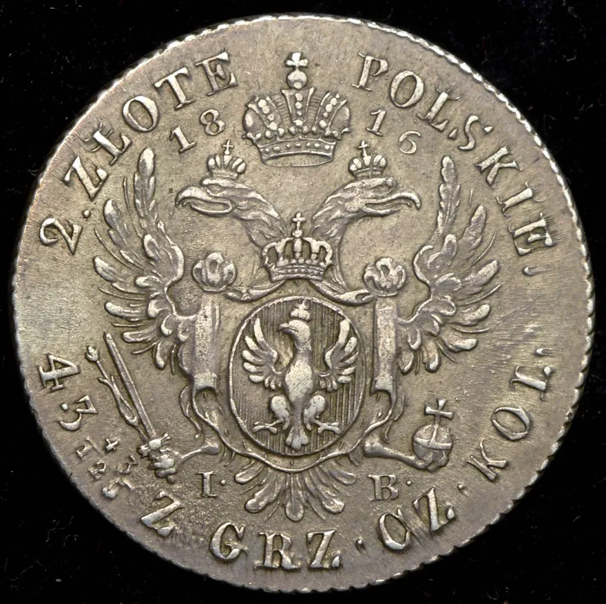2 злотых 1816 IB, реверс