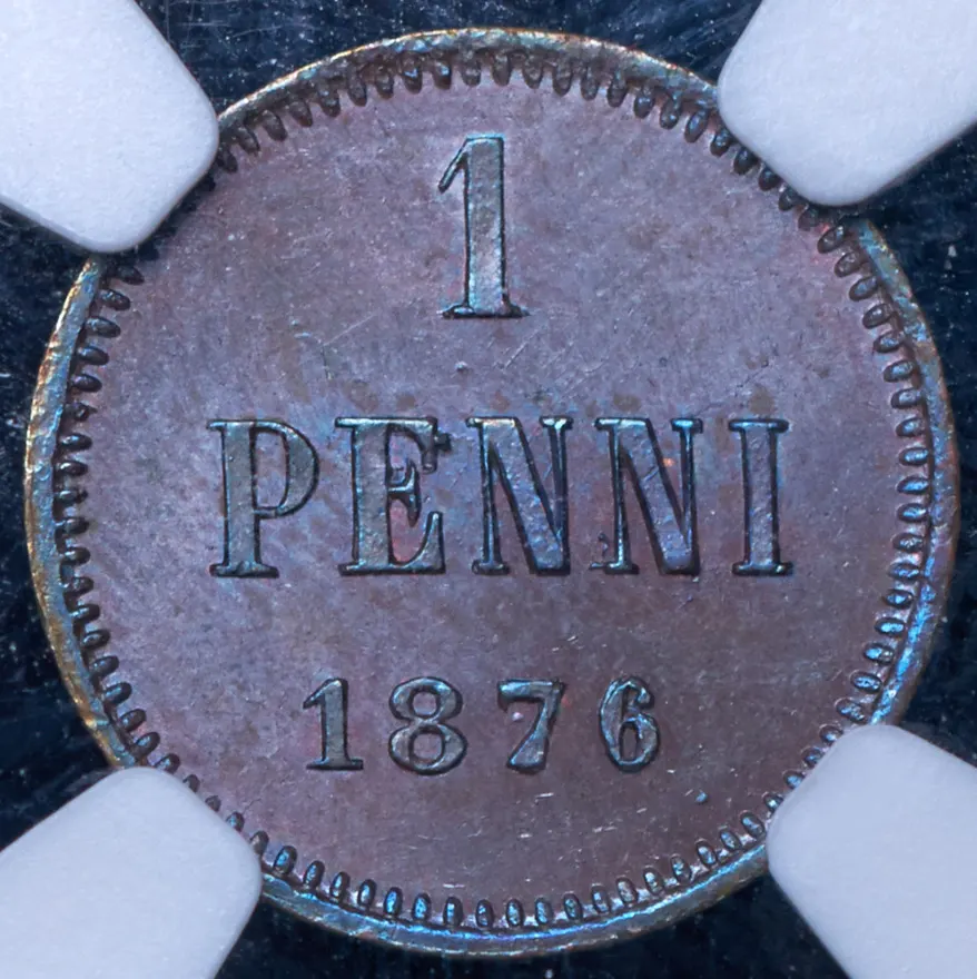 1 пенни 1876, реверс