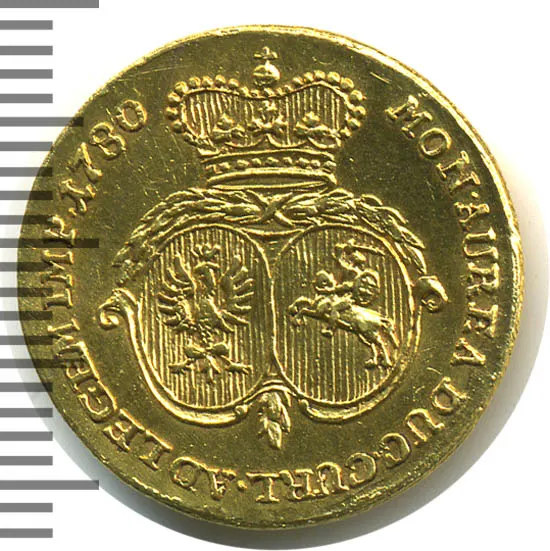 Дукат 1780 "Петр Бирон. Курляндия", реверс