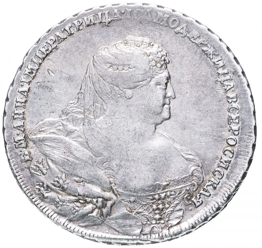 1 рубль 1737, орел московского типа, крест касается крыла, аверс