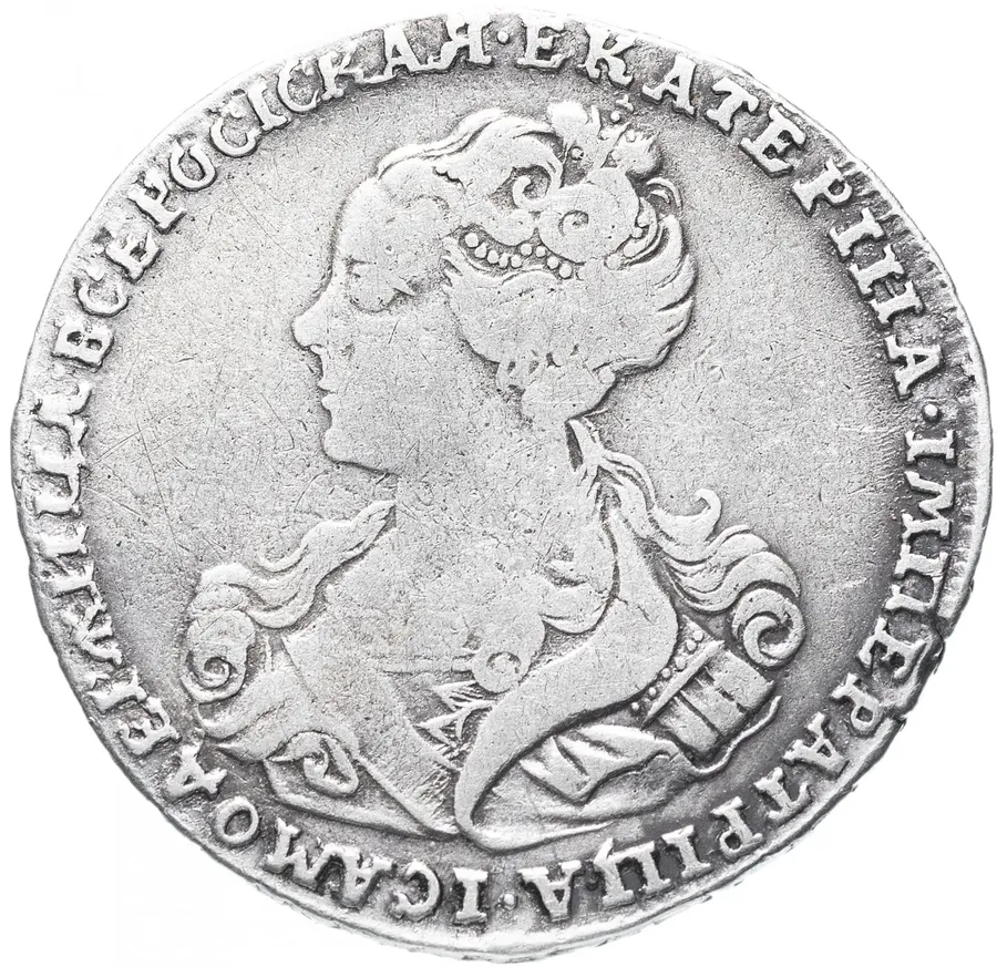 полтина 1726 московский тип, портрет влево, не разделяет легенду