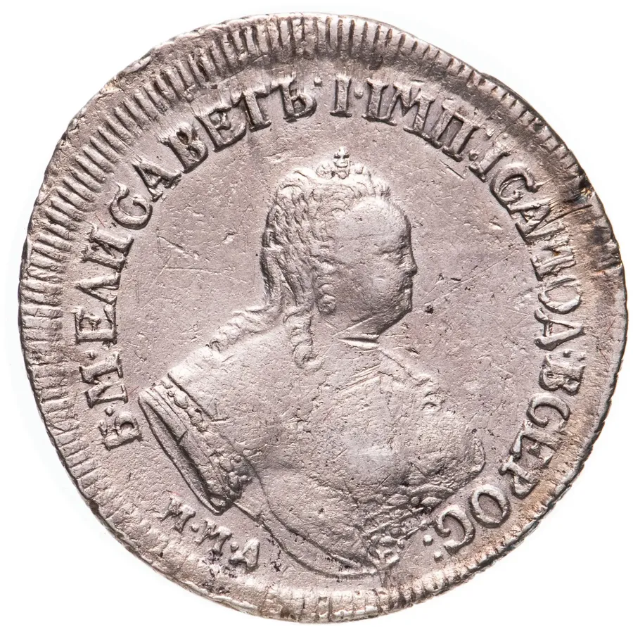полуполтинник 1751 ММД  без знака минцмейстера