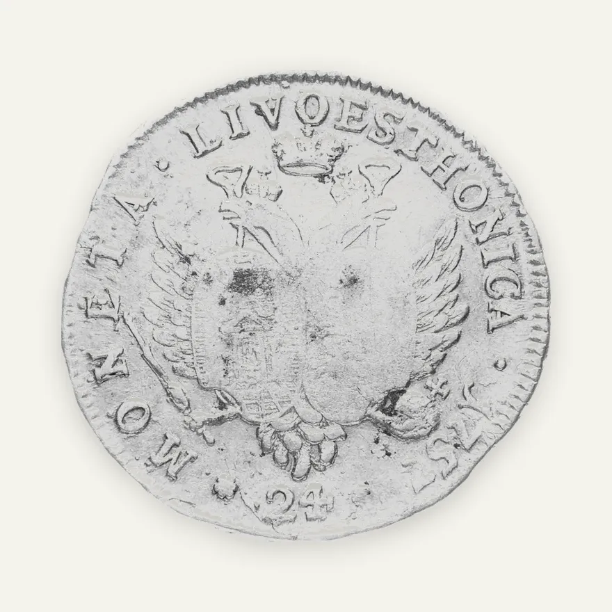 24 копейки 1757  "Ливонез", реверс
