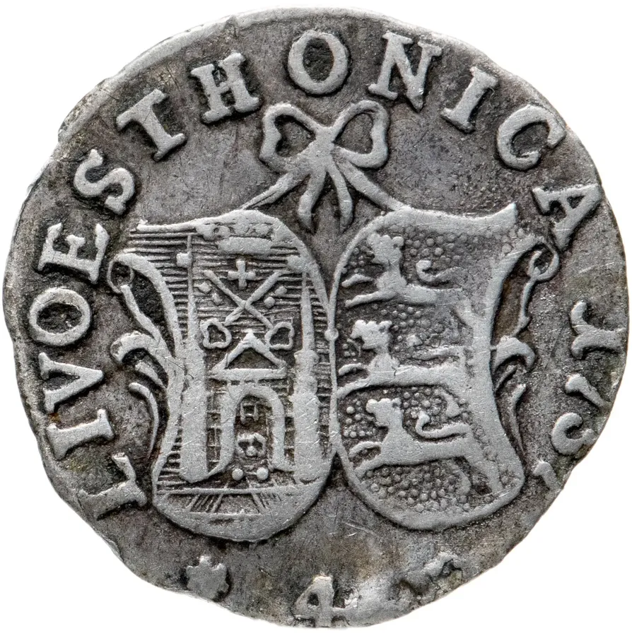 4 копейки 1757  ливонез, аверс
