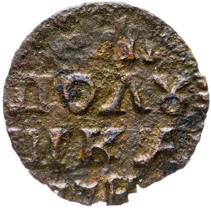 полушка 1720 года без букв, год смешанный "17K", реверс