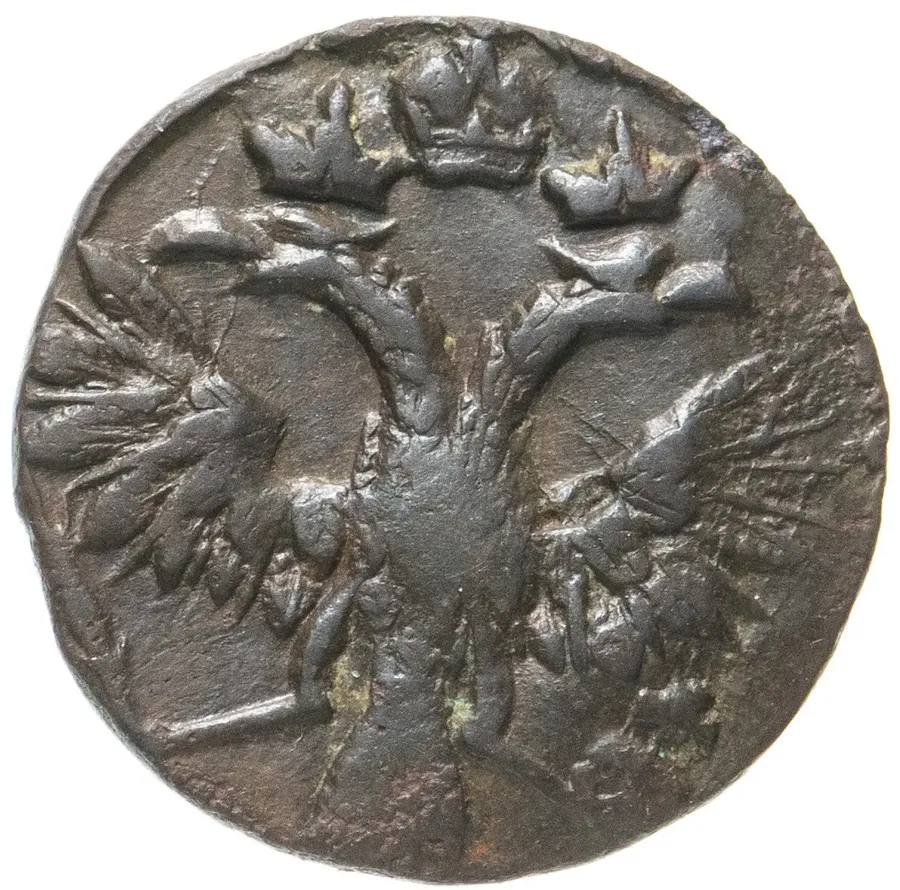 полушка 1719 без обозначения монетного двора, год цифрами, реверс
