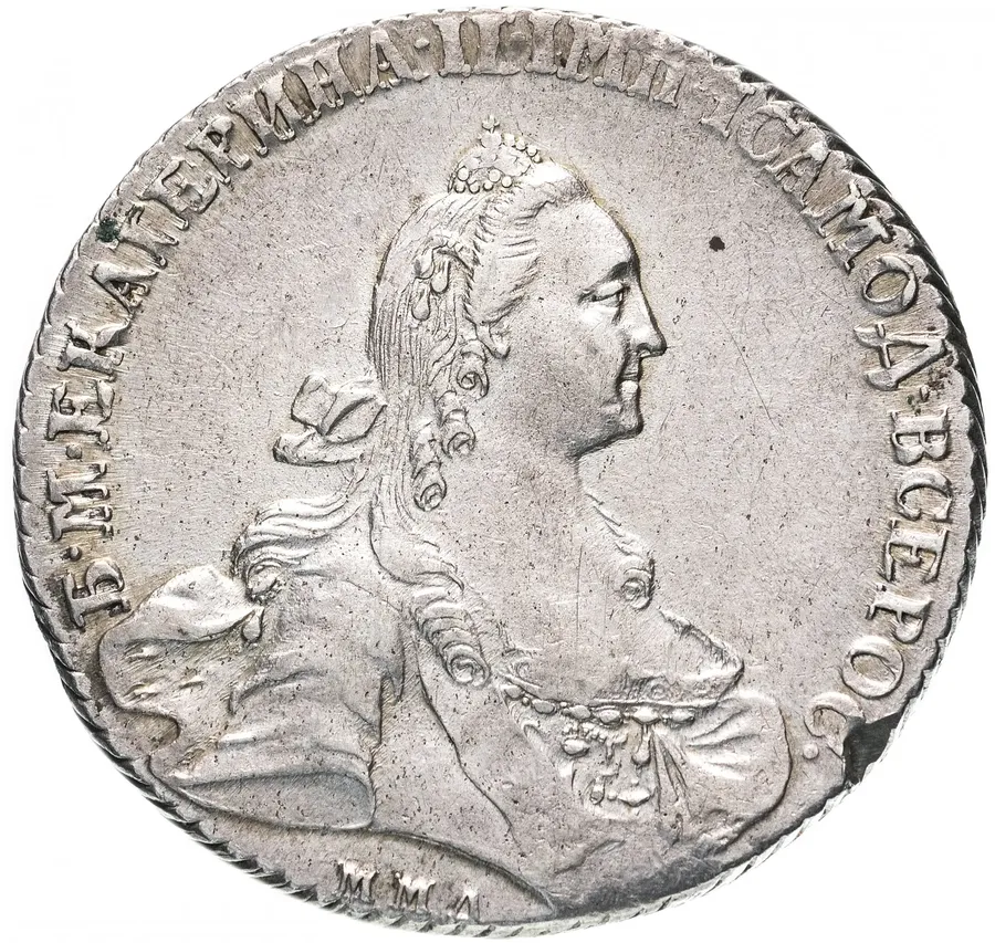 1 рубль 1768 ММД-EI  широкий портрет стандартного рисунка, реверс