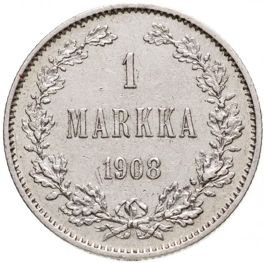1 марка 1908 L, для Финляндии, аверс