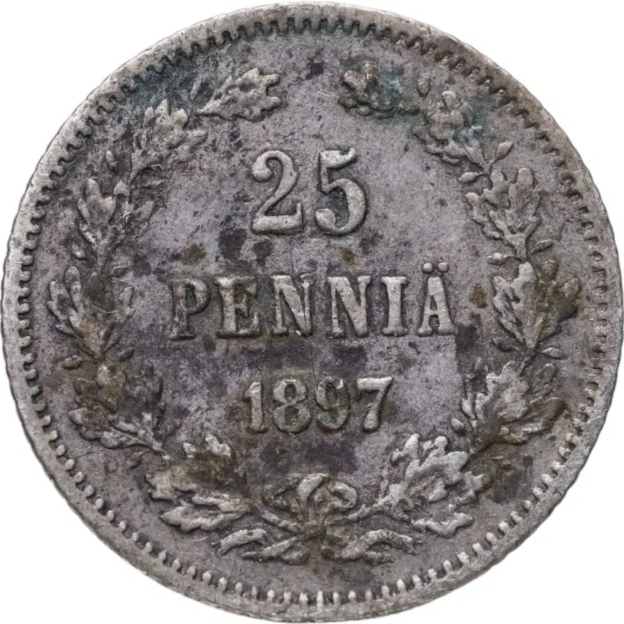 25 пенни (pennia) 1897 L Российская Финляндия