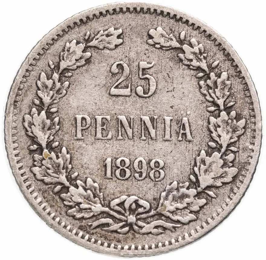25 пенни 1898 L, монета для Финляндии