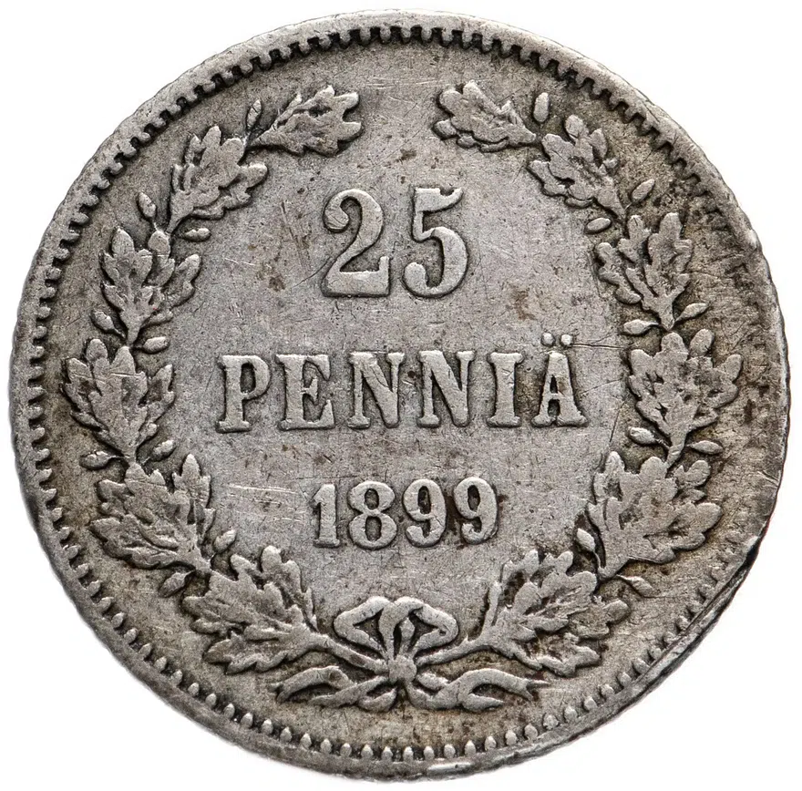 25 пенни 1899 L, монета для Финляндии