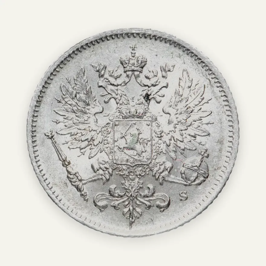 25 пенни 1915 S, монета для Финляндии, реверс