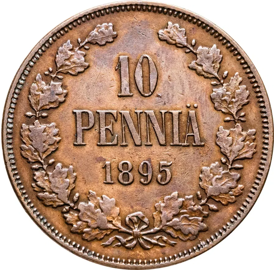 10 пенни (pennia) 1895, аверс