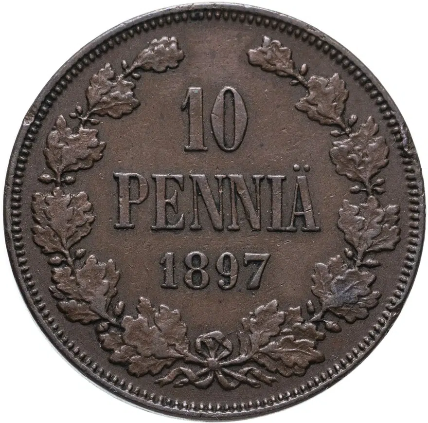 10 пенни (pennia) 1897, аверс