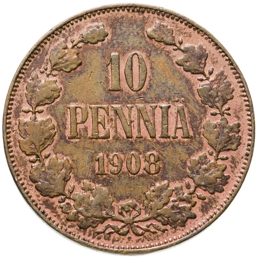 10 пенни (pennia) 1908