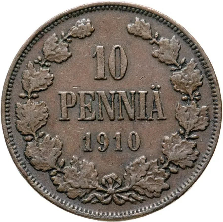 10 пенни 1910, монета для Финляндии