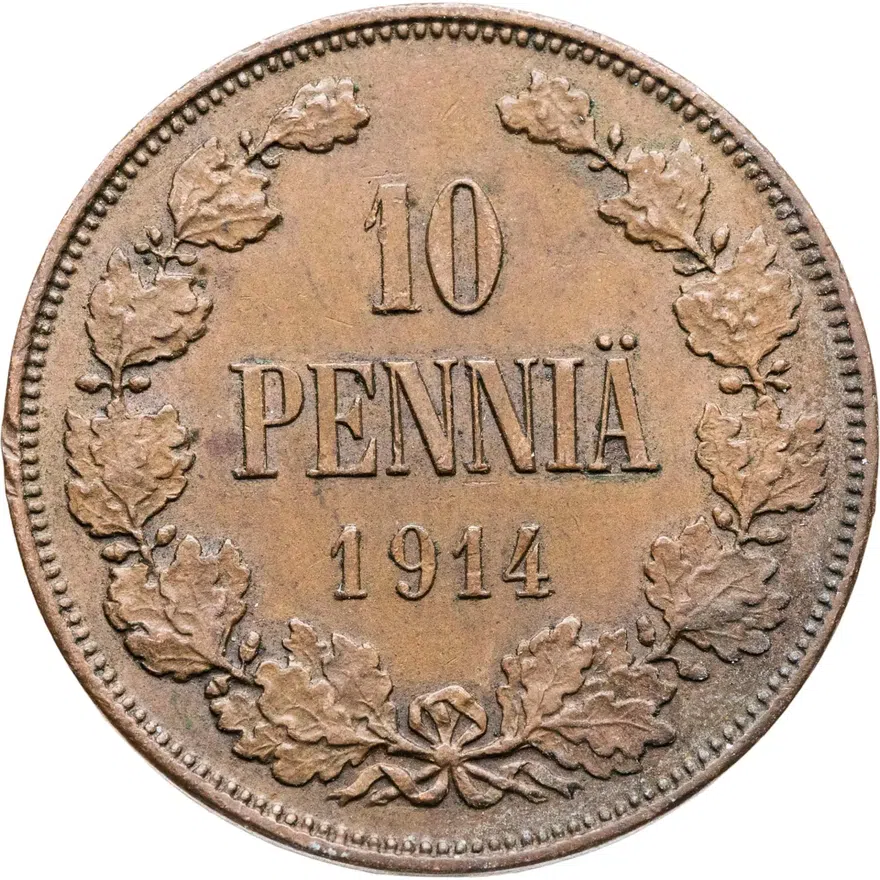 10 пенни (pennia) 1914, аверс